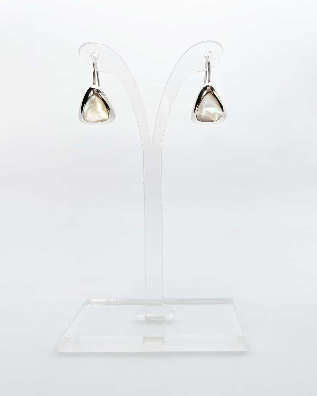 Mother of Pearl Triangular Drop Earrings