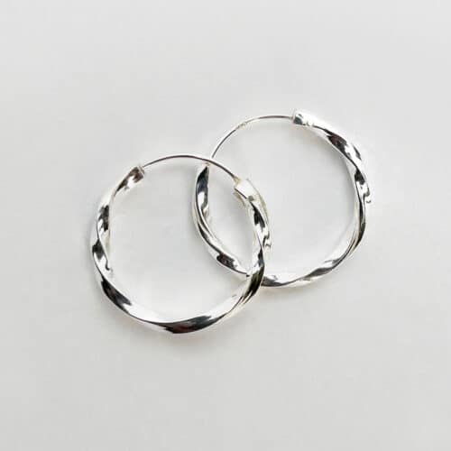 Twisted Silver Hoops 18mm